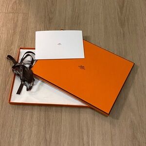 Hermes Scarf Box with Ribbon, Perfect Condition, Great for Gift Packaging